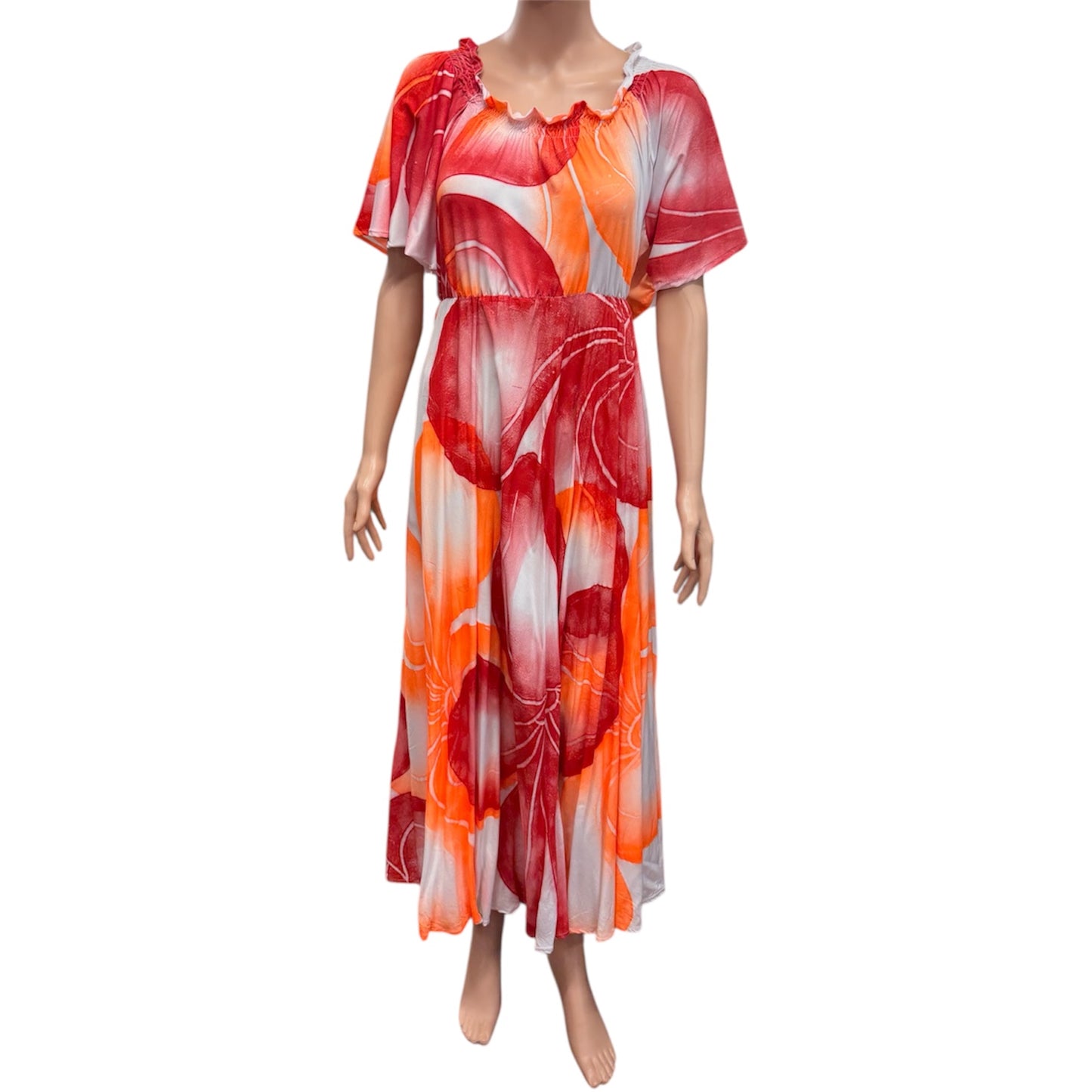 (Size 22) Hand-painted Petal Sleeves Dress