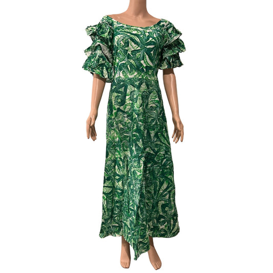 (Size 18) Hand-Painted Triple-Flare Sleeved Dress