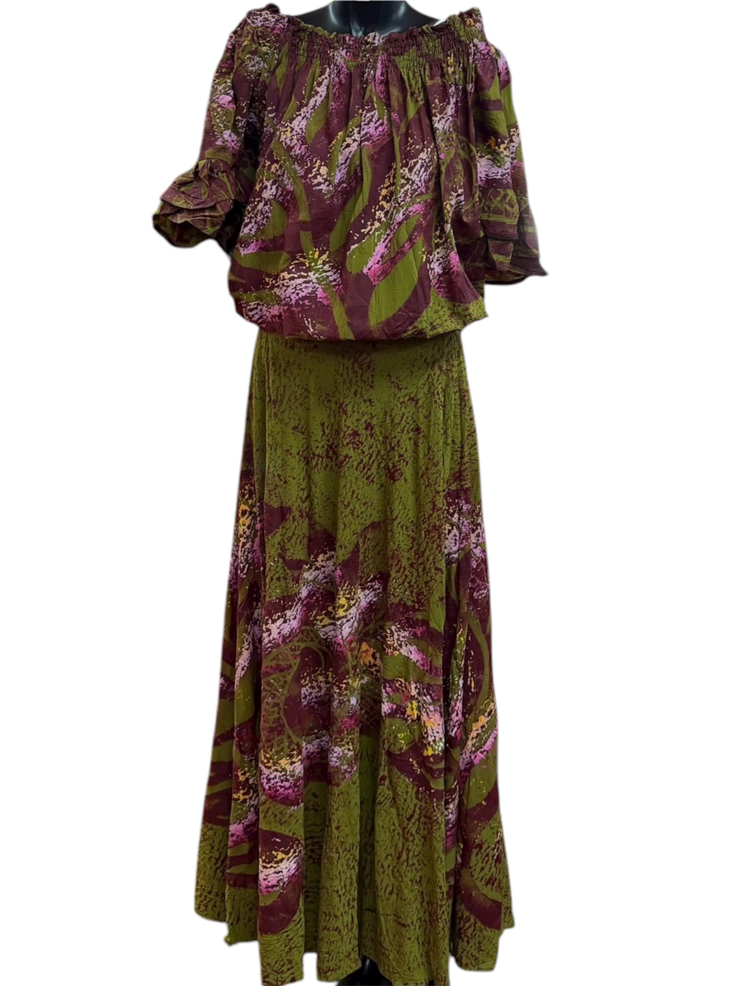 (Size 18) Hand-Painted Waist-band Dress