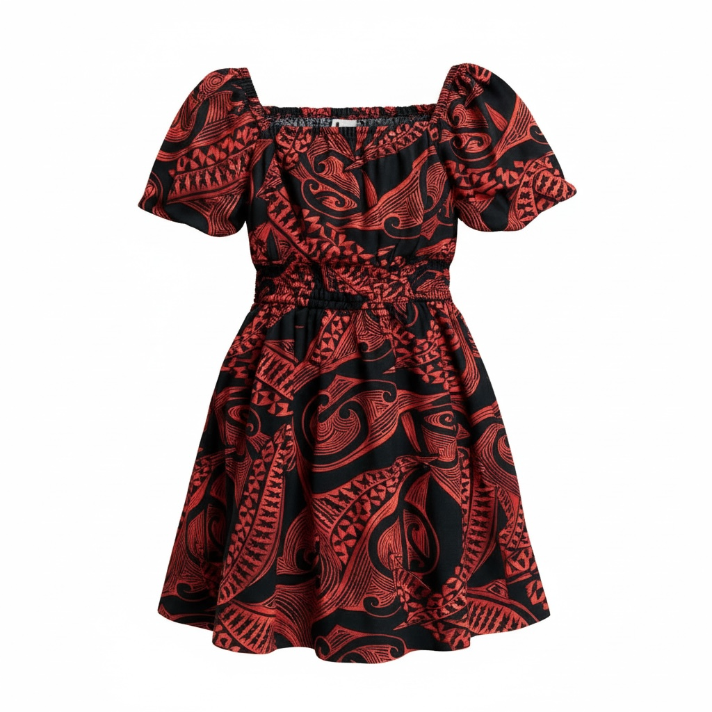 Mylie Red Smocked Girl’s Dress