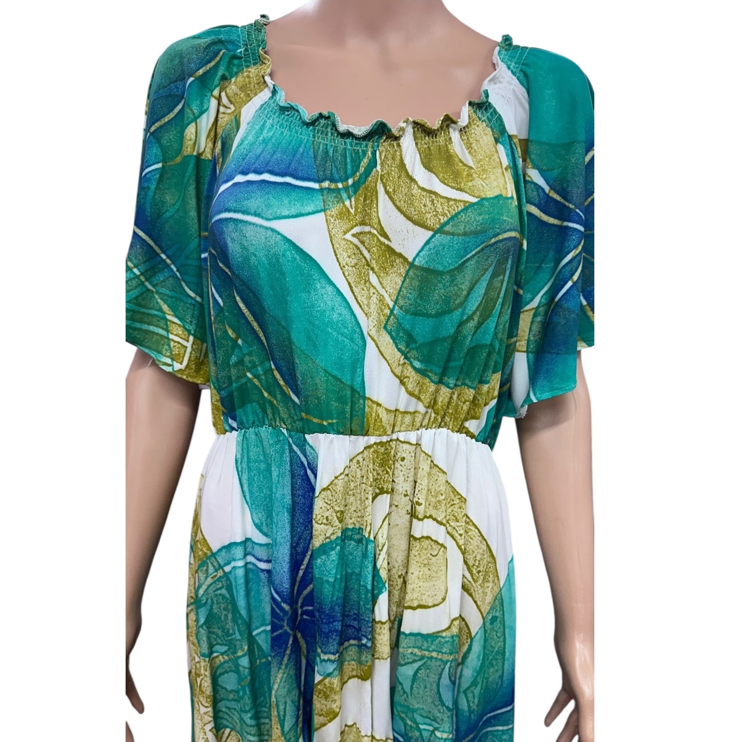 (Size 20) Hand-painted Petal Sleeves Dress