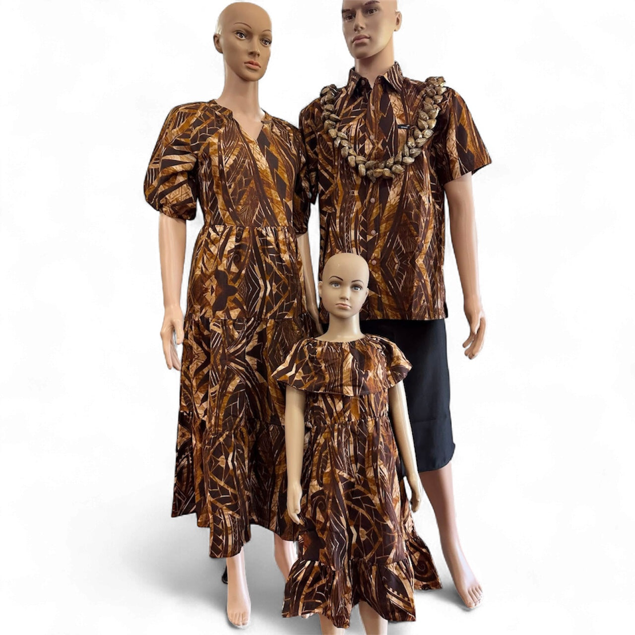 Brown Frilled Neck Girl’s Dress