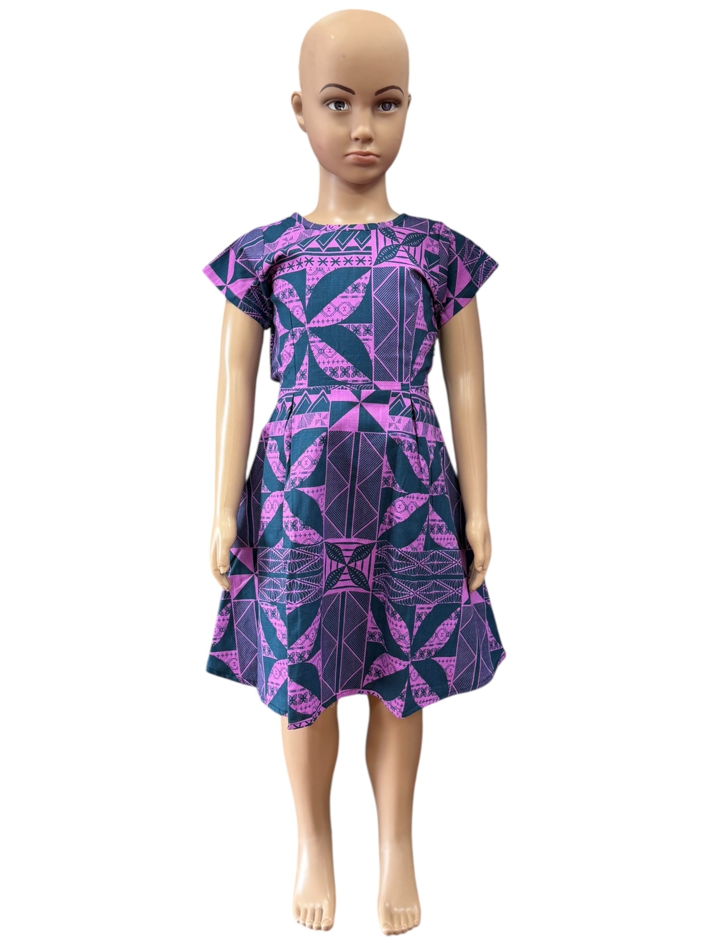 Purple Cap Sleeve Girl’s Dress