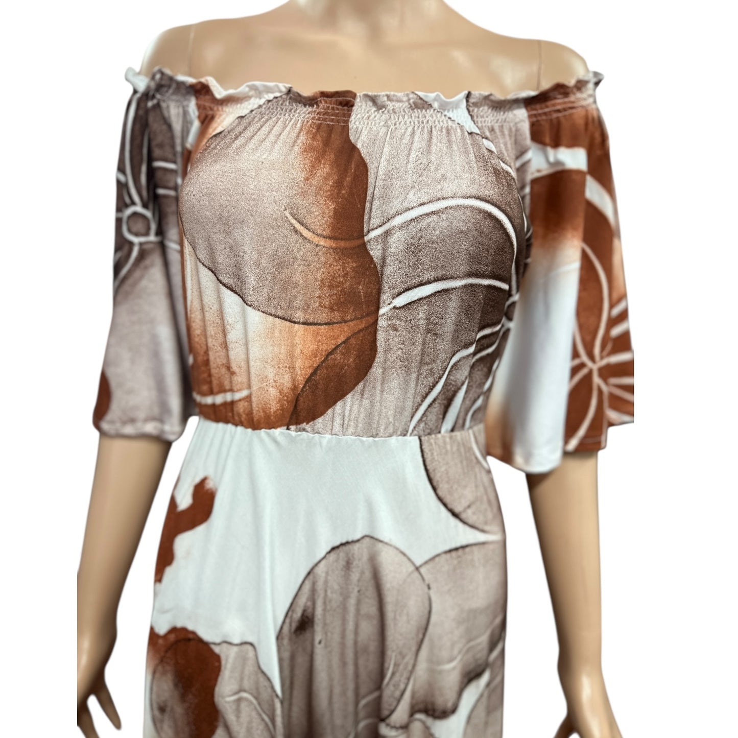 (Size 18) Hand-painted Petal Sleeves Dress