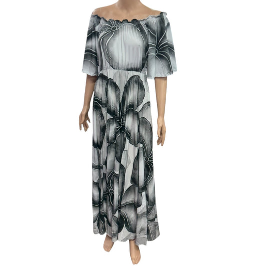 (Size 14) Hand-painted Petal Sleeves Dress