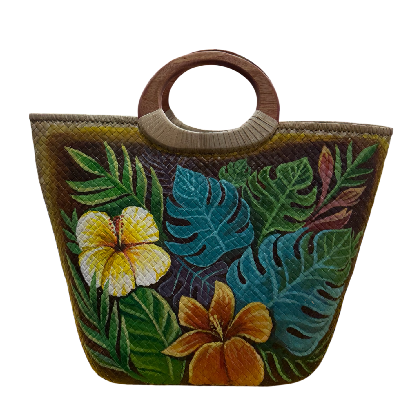 Malū Tropical hand-painted tote