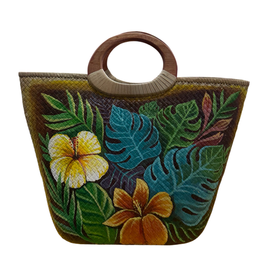 Malū Tropical hand-painted tote
