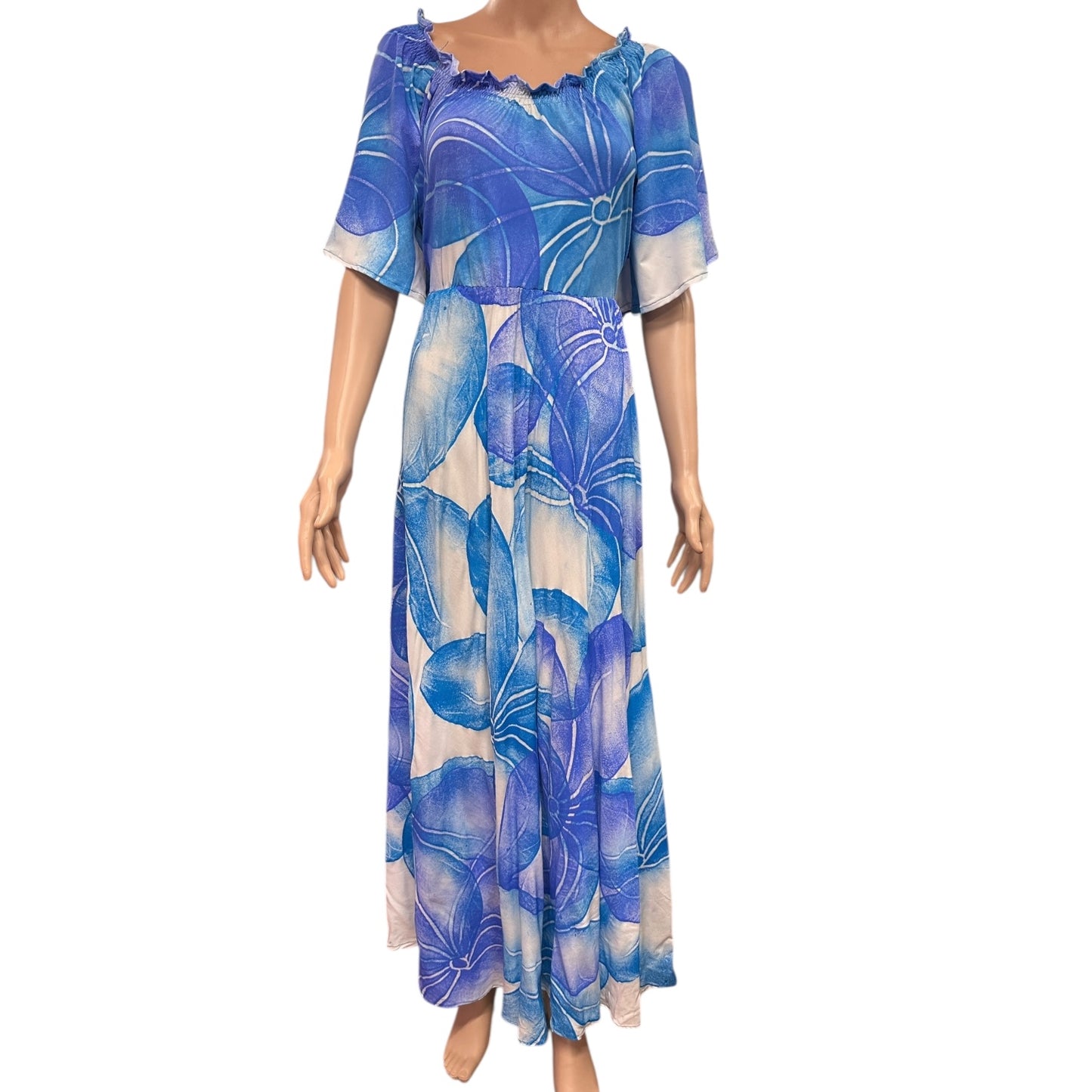 (Size 18) Hand-painted Petal Sleeves Dress