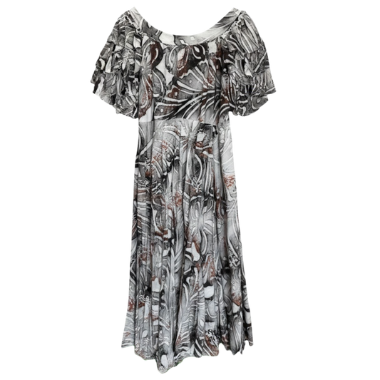 (Size 22) Hand-Painted Triple-Flare Sleeved Dress