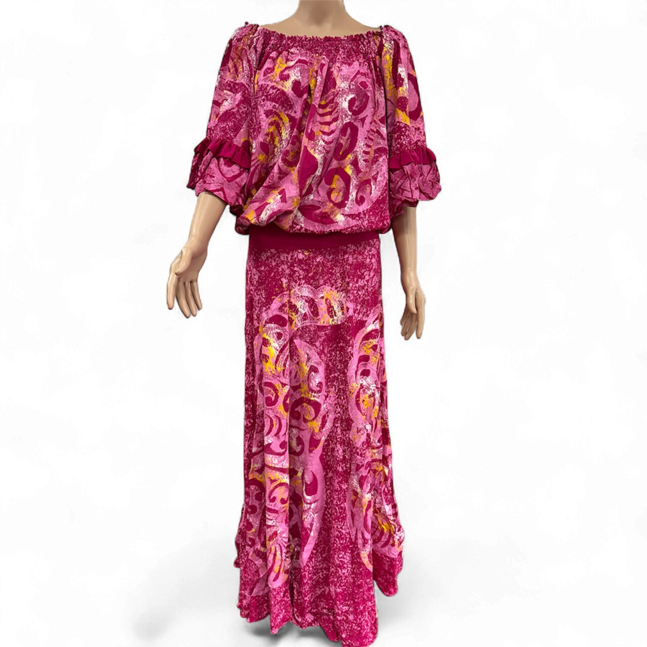 (Size 22) Hand-Painted Waist-band Dress