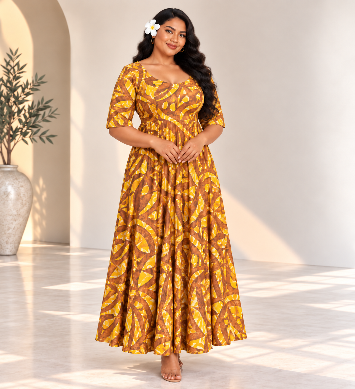 (Size 18) Hand-Painted A-Line Dress