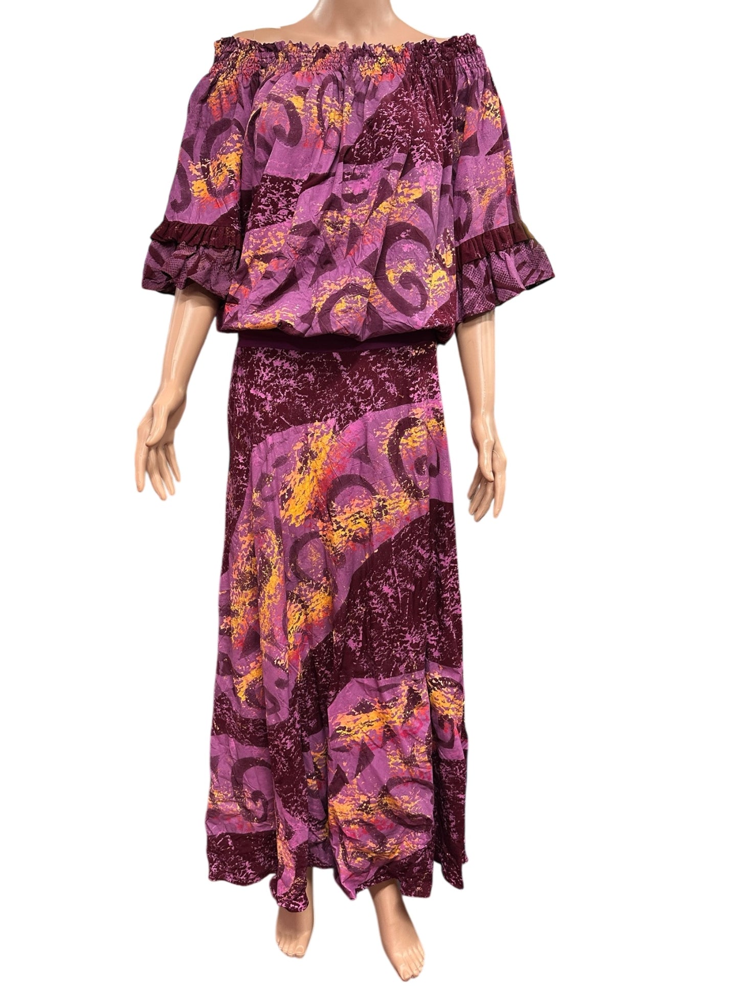 (Size 22) Hand-Painted Waist-band Dress