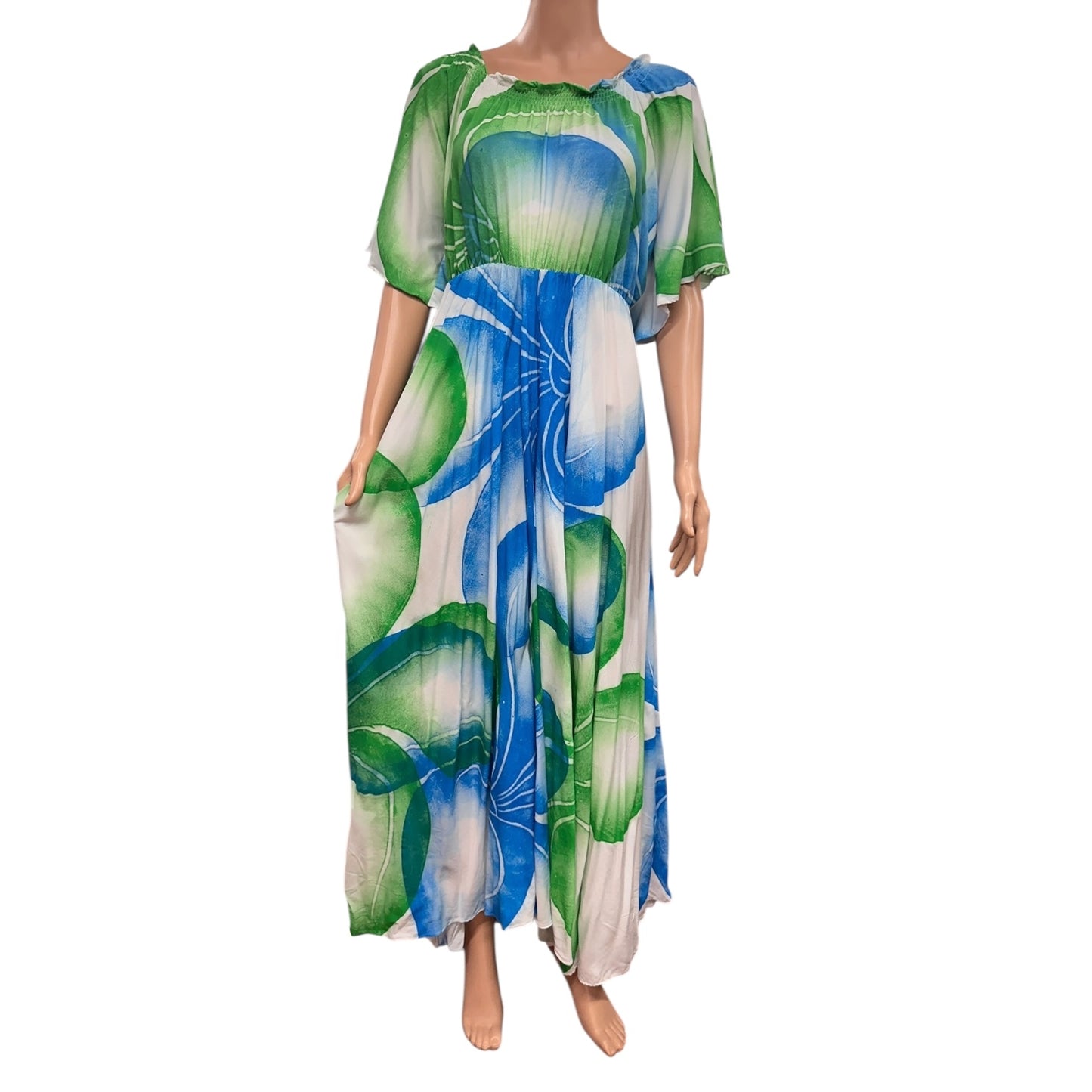 (Size 18) Hand-painted Petal Sleeves Dress