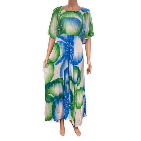 (Size 18) Hand-painted Petal Sleeves Dress