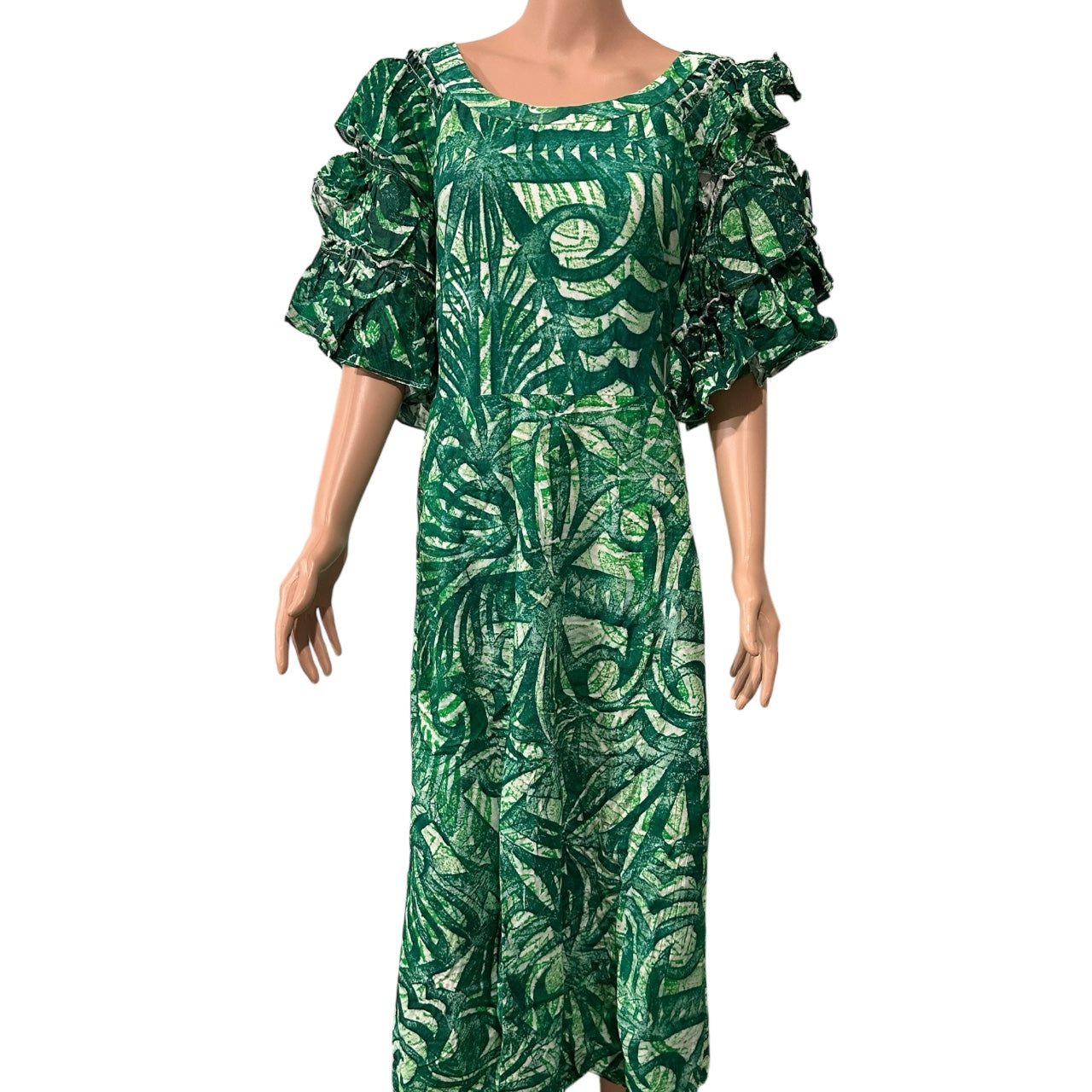 (Size 26) Hand-Painted Triple-Flare Sleeved Dress