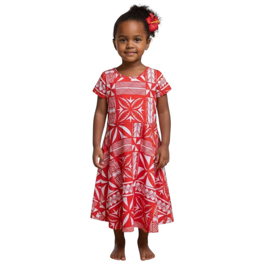 Red Tapa Girl’s Dress