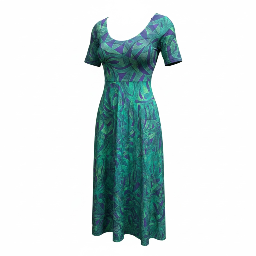 (Size 14) Hand-Painted A-Line Dress