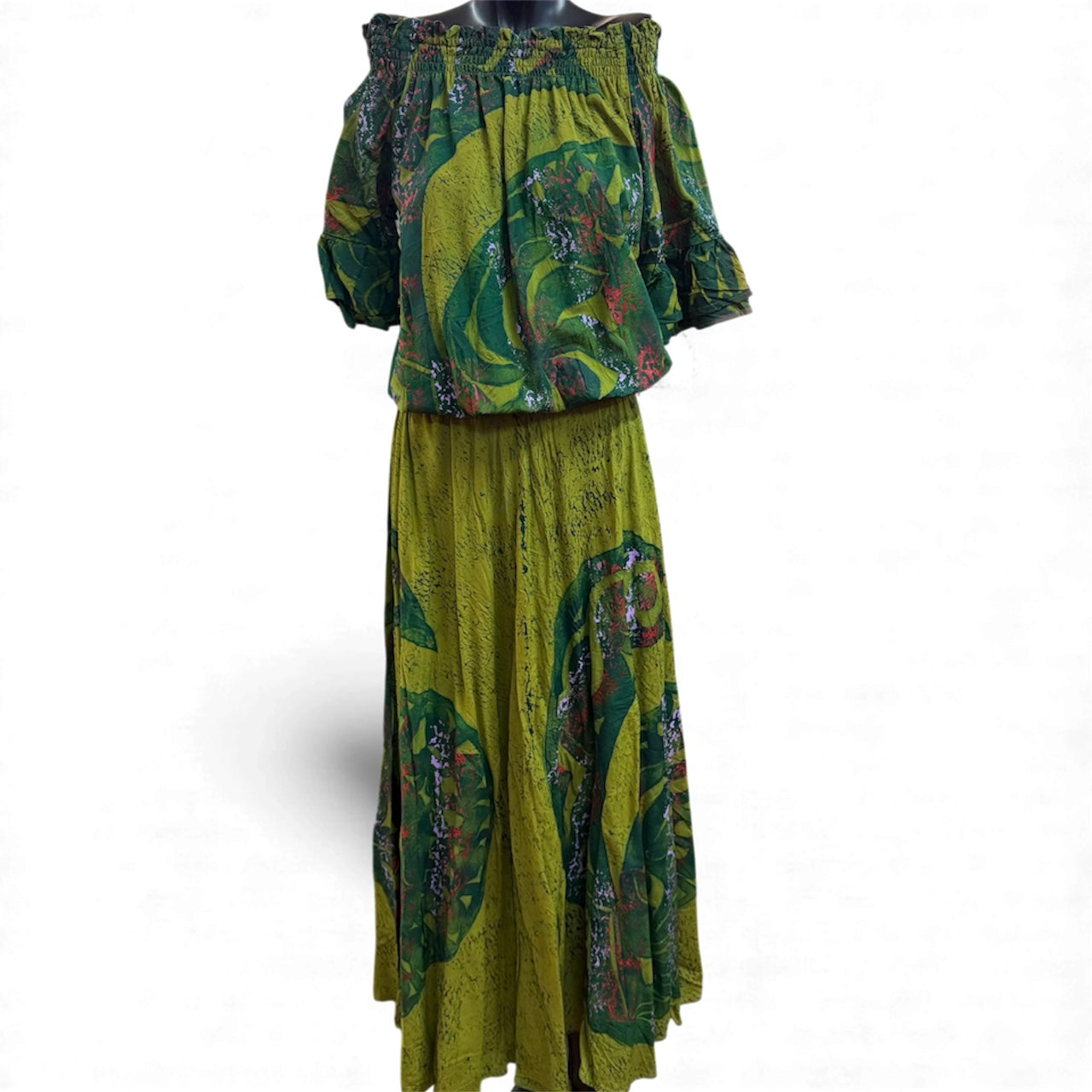 (Size 16) Hand-Painted Waist-band Dress