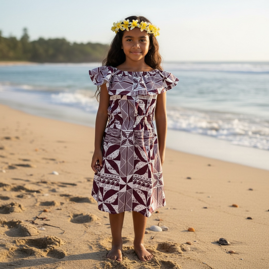 Island Breeze Frilled Neck Girl’s Dress
