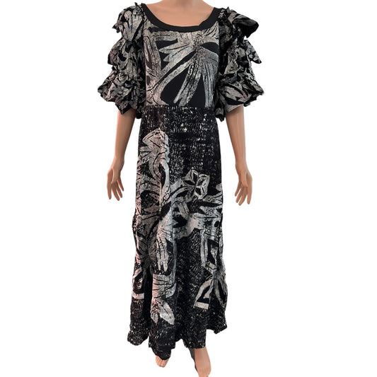 (Size 24) Hand-Painted Triple-Flare Sleeved Dress