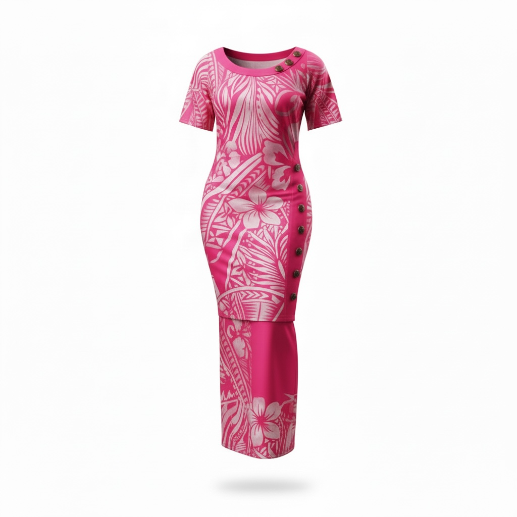 Vibrant Magenta Puletasi