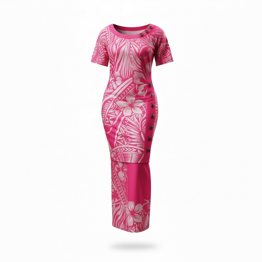 Vibrant Magenta Puletasi