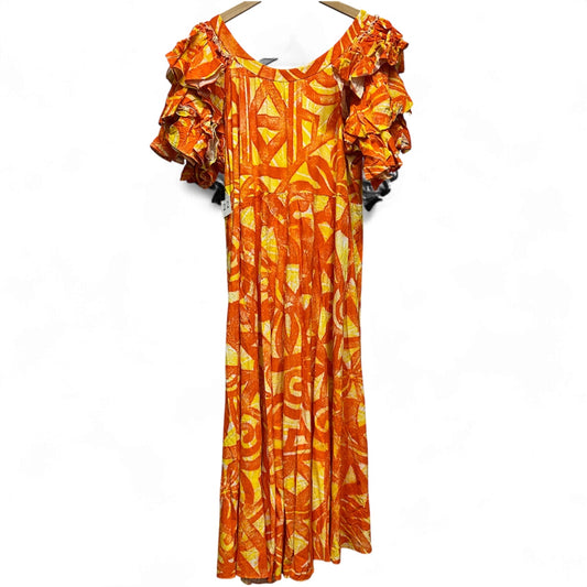 Hand-Painted Triple-Flare Sleeved Dress