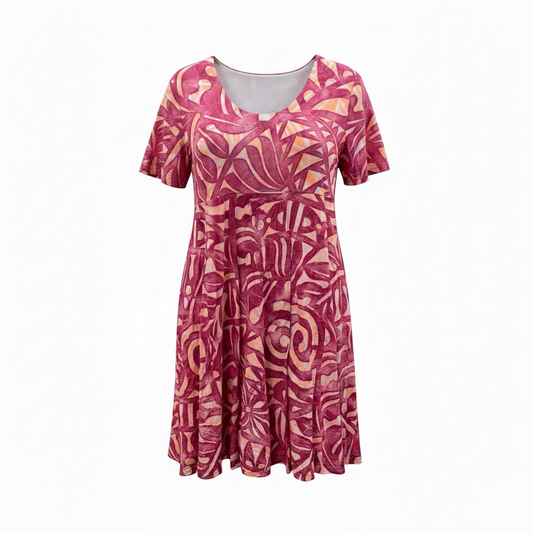 (Size 26) Hand-Painted A-Line Dress
