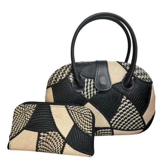 Obsidian Mosaic Frame Hand-held Bag