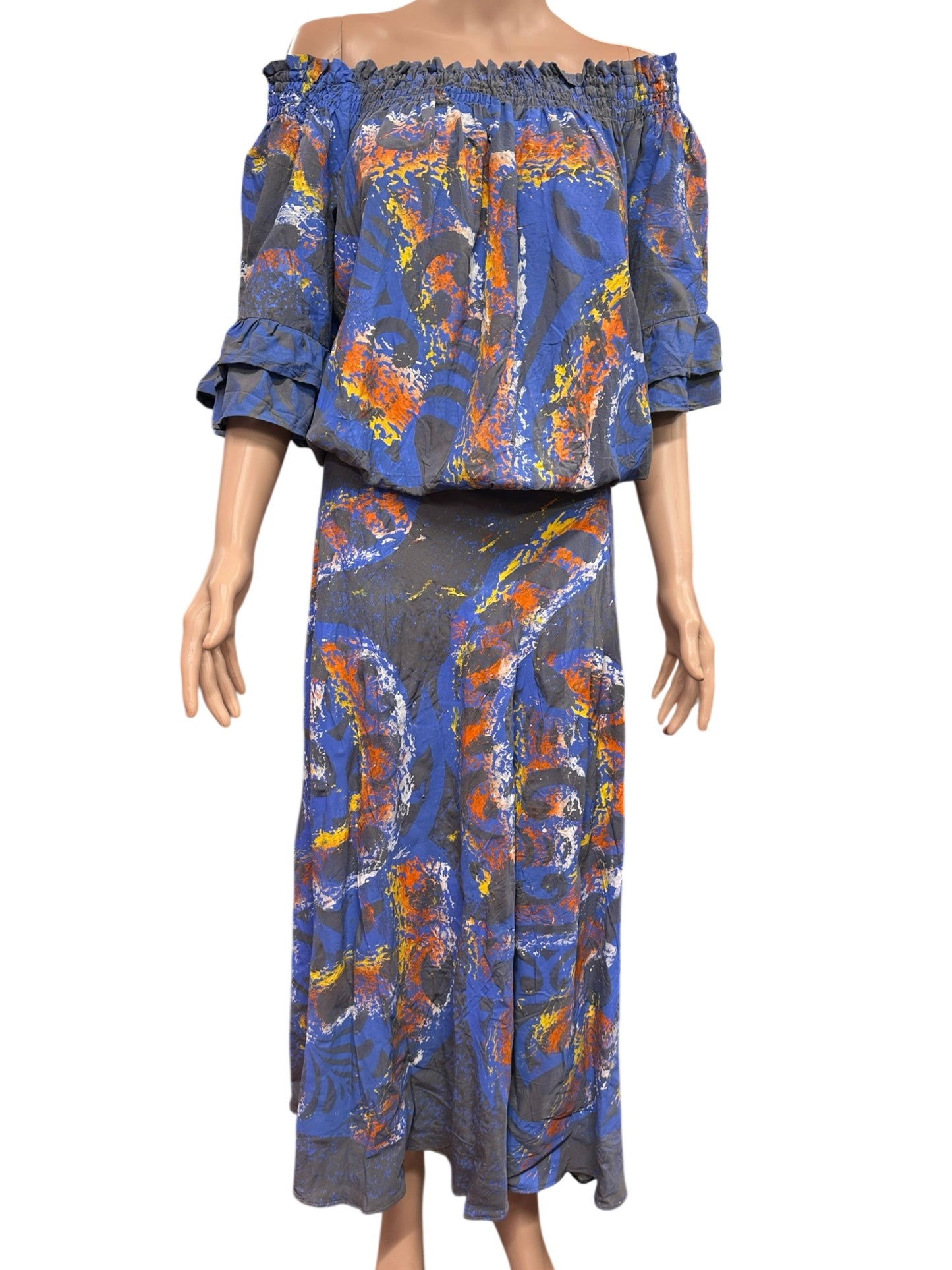 (Size 20) Hand-Painted Waist-band Dress