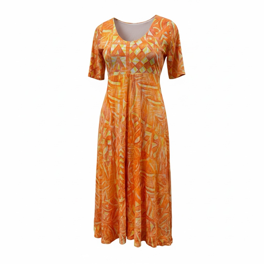 (Size 14) Hand-Painted A-Line Dress