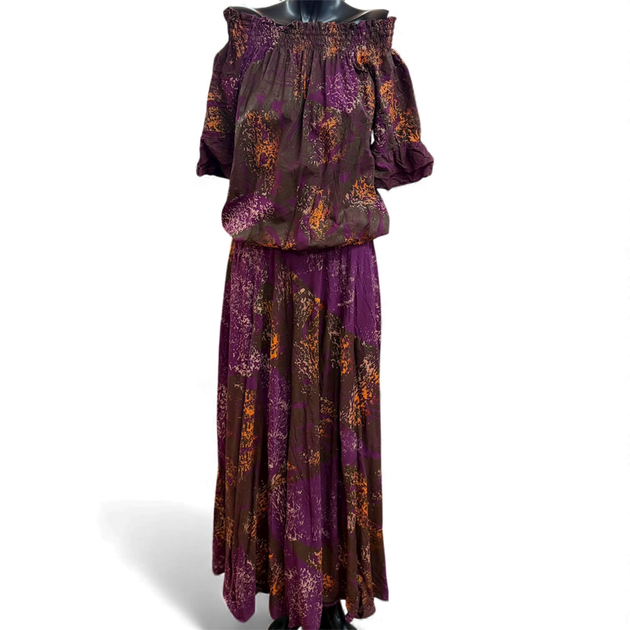 (Size 14) Hand-Painted Waist-band Dress