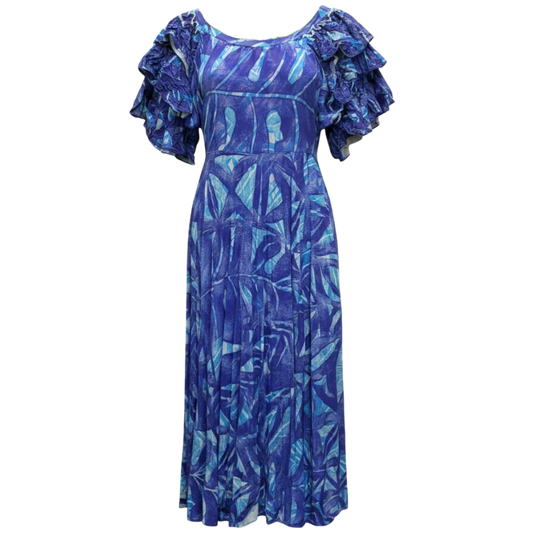 (Size 24) Hand-Painted Triple-Flare Sleeved Dress