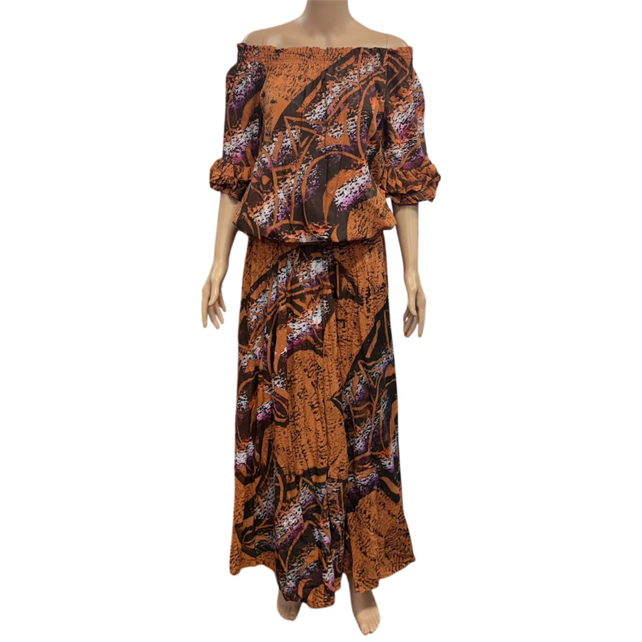 (Size 14) Hand-Painted Waist-band Dress