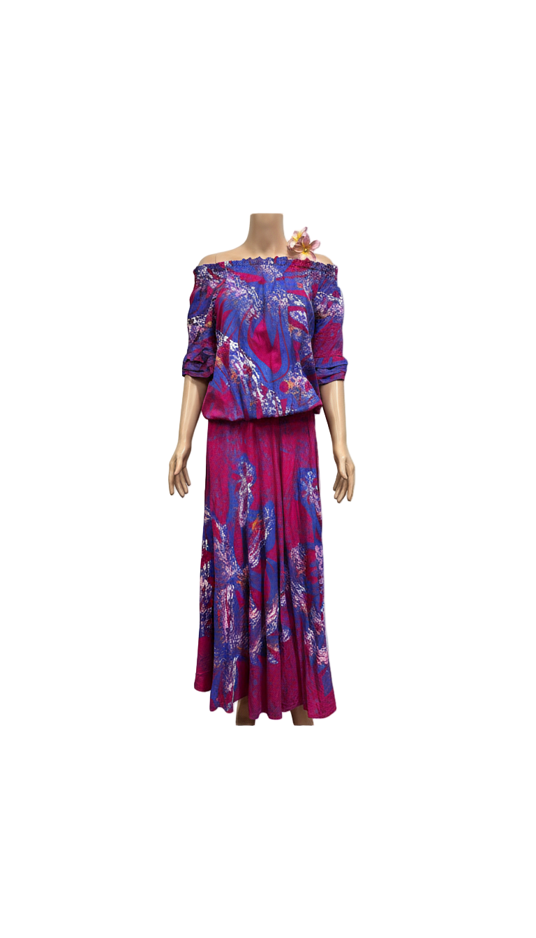 (Size 12) Hand-Painted Waist-band Dress