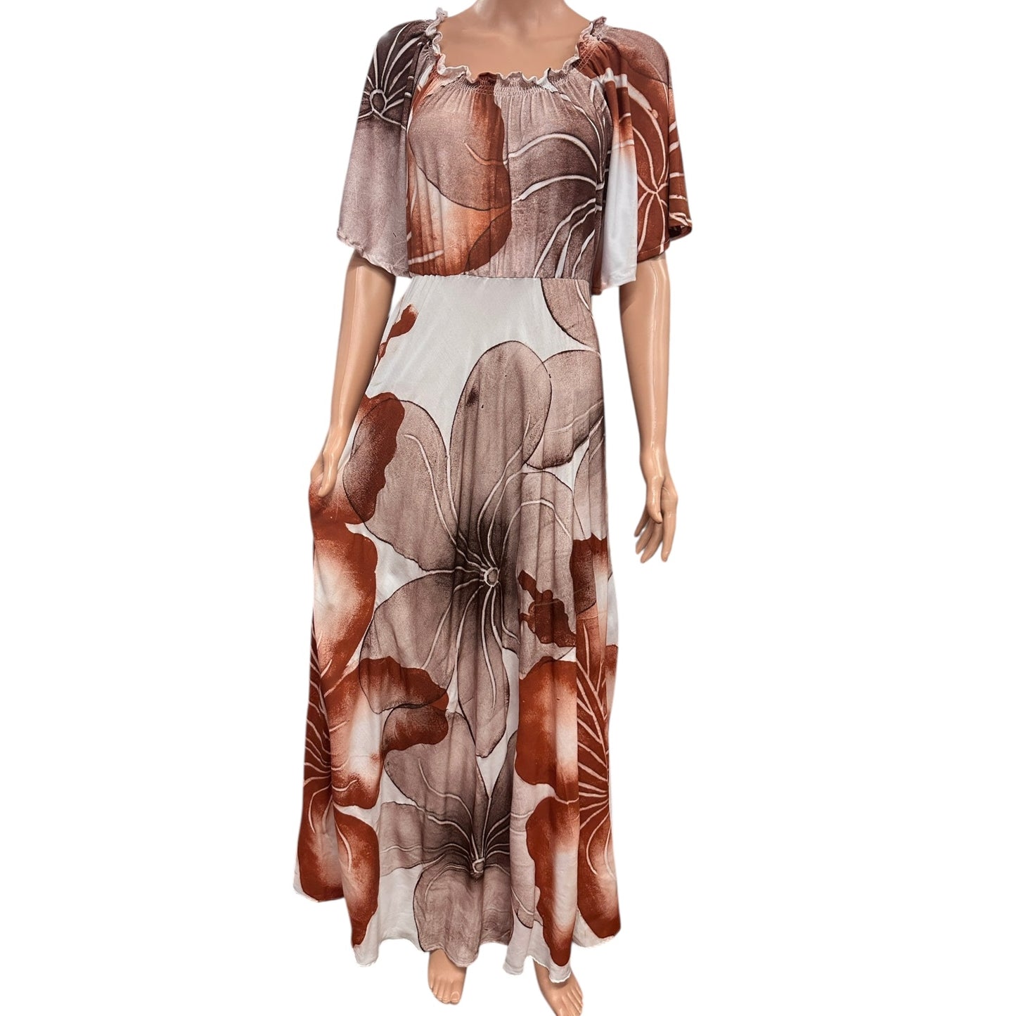 (Size 18) Hand-painted Petal Sleeves Dress