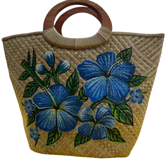 Moana blue hand painted tote bag