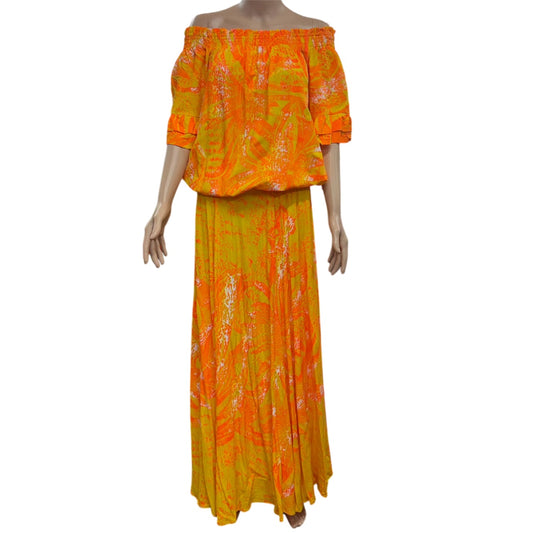 (Size 16) Hand-Painted Waist-band Dress