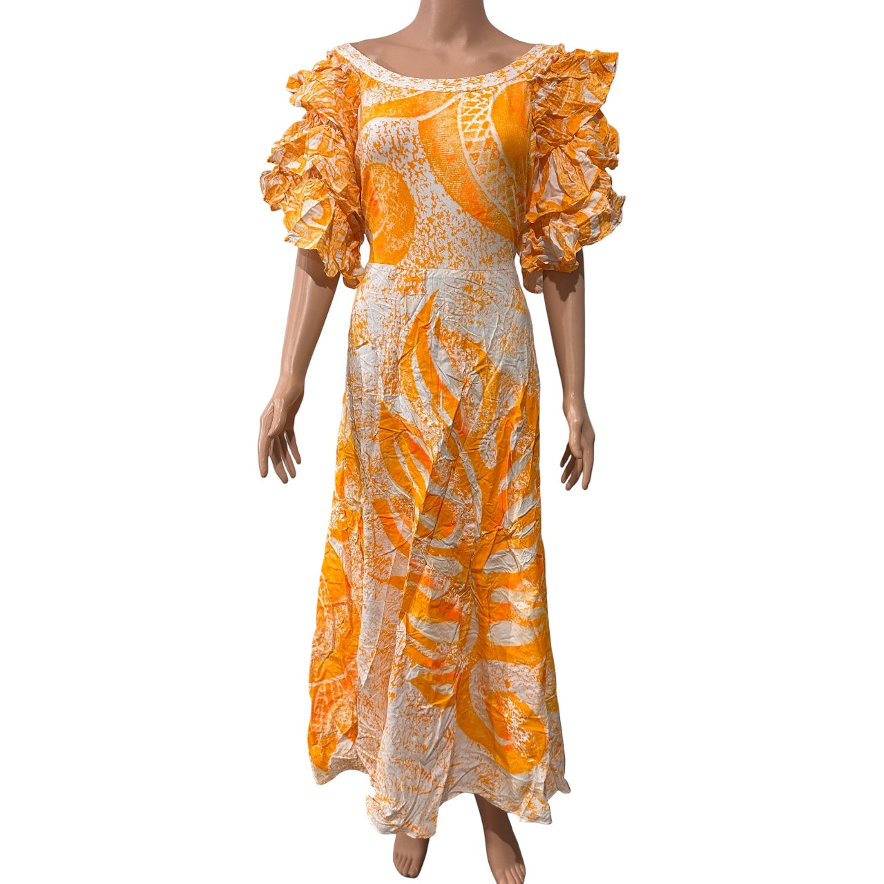 (Size 20) Hand-Painted Triple-Flare Sleeved Dress