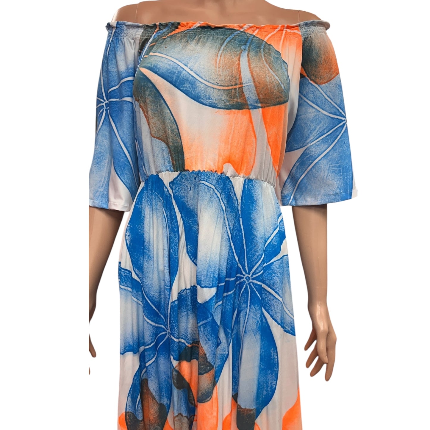 (Size 18) Hand-painted Petal Sleeves Dress