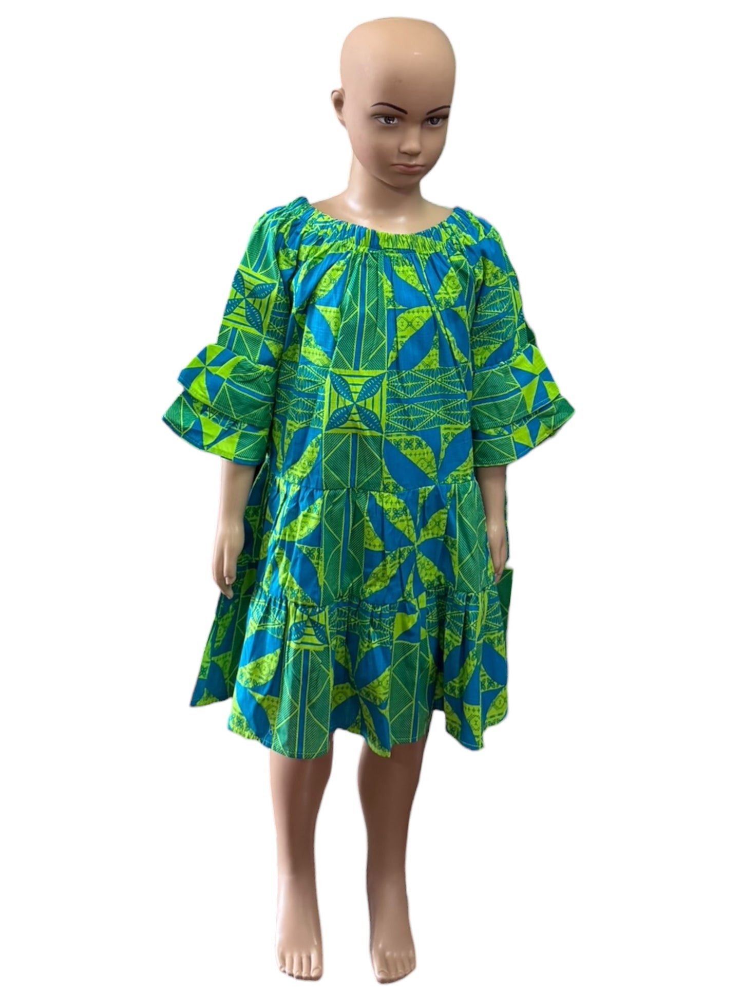 Turquoise Tiered Girl’s Dress