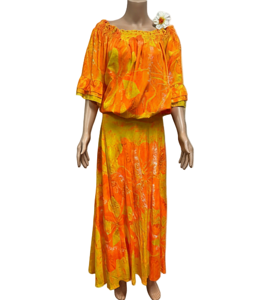 (Size 22) Hand-Painted Waist-band Dress