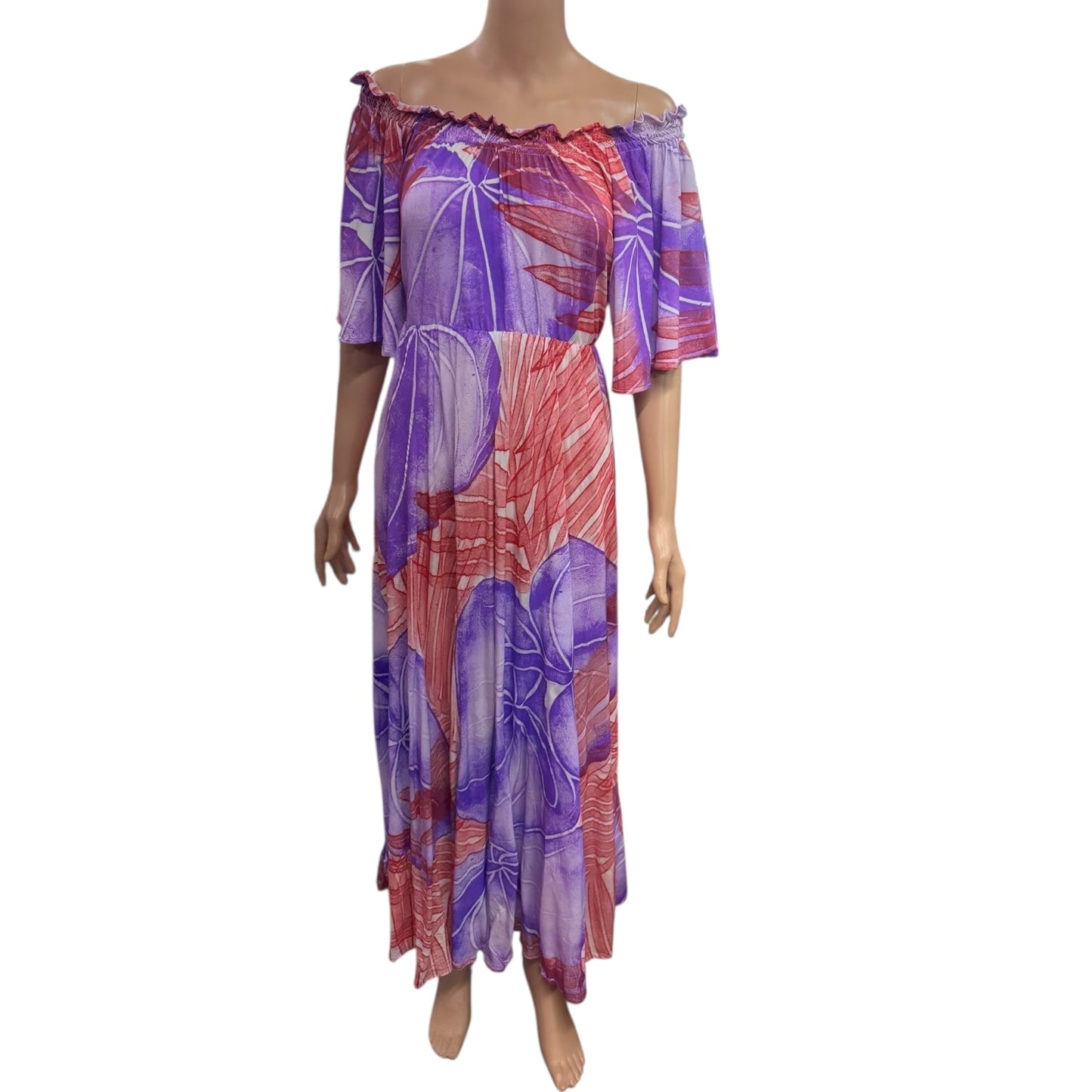 (Size 16) Hand-painted Petal Sleeves Dress