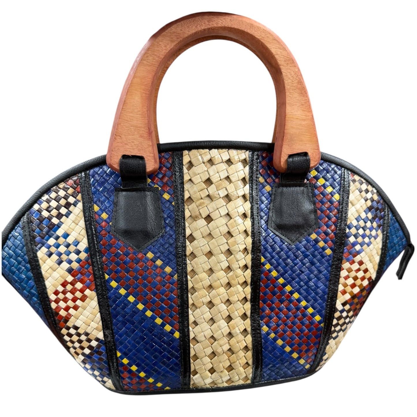Indigo Blue paneled Satchel Tote bag