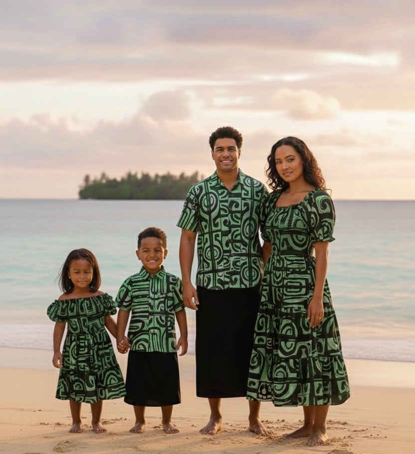 Emerald Geo Smocked Girl’s Dress