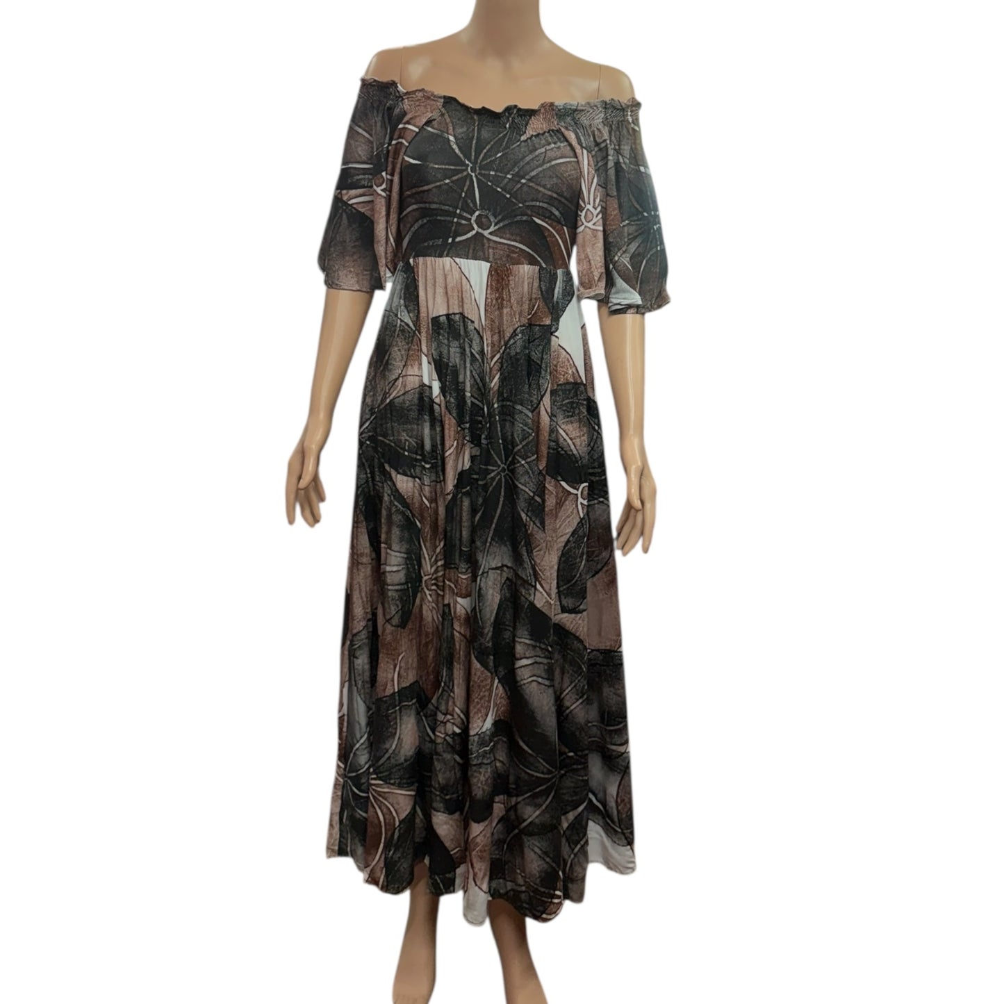 (Size 10) Hand-painted Petal Sleeves Dress