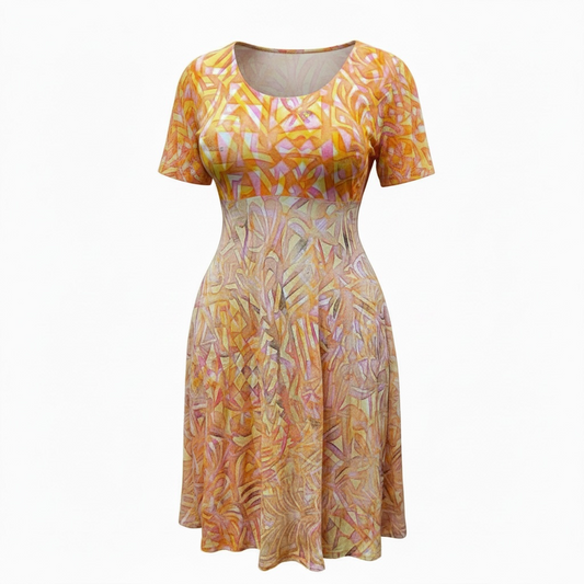 (Size 22) Hand-Painted A-Line Dress