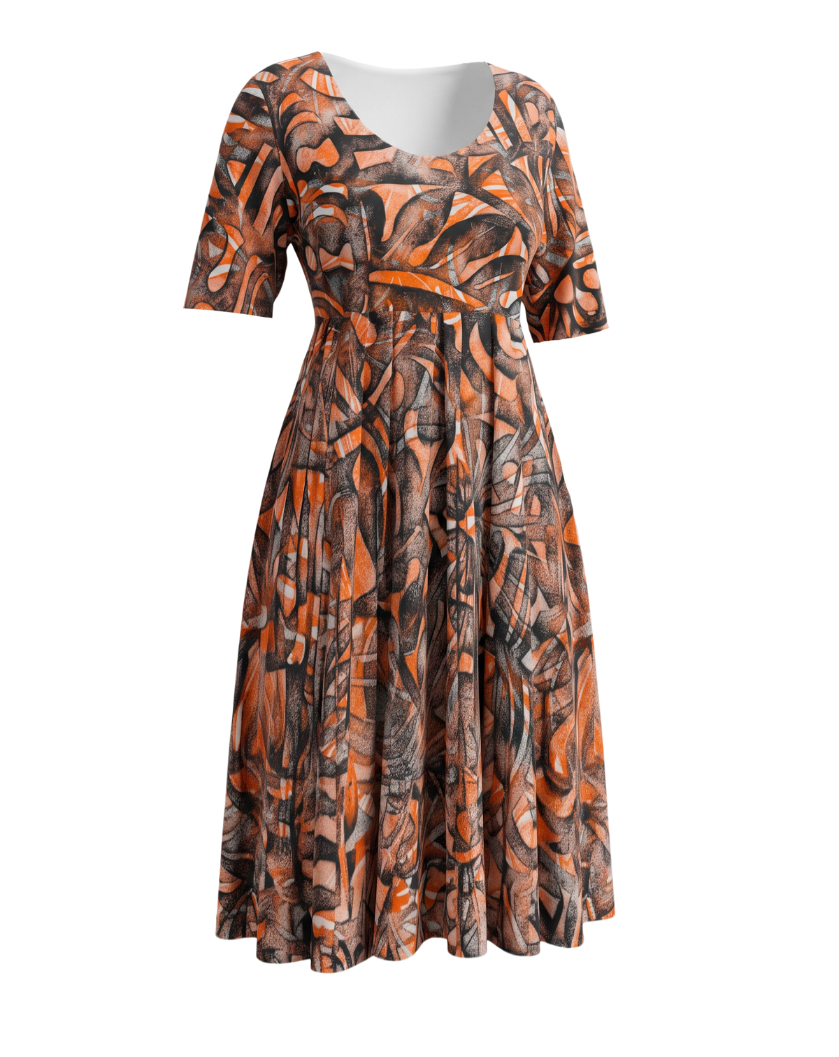(Size 18) Hand-Painted A-Line Dress