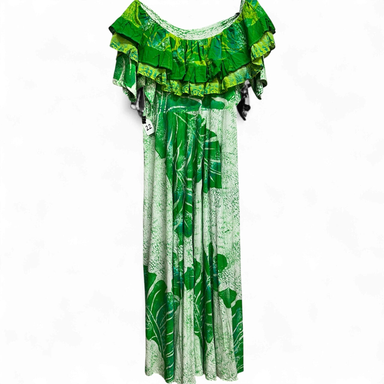 Hand-Painted Frilled-Neck Dress