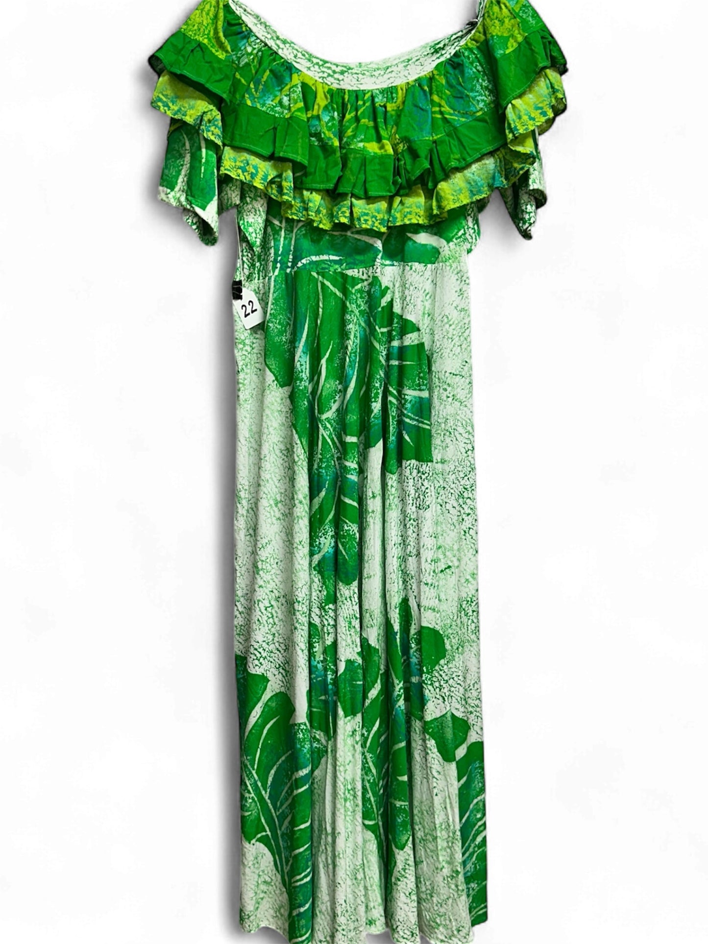 Hand-Painted Frilled-Neck Dress